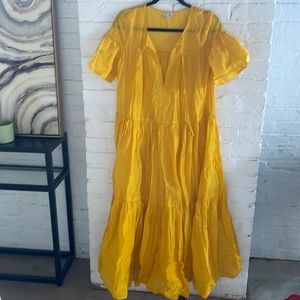 J Crew Yellow Tiered Cover Up